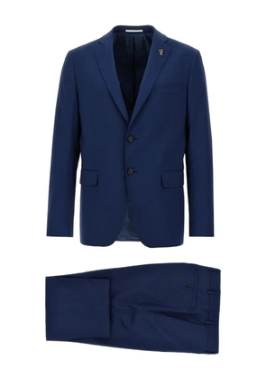 Pal Zileri metal-logo brooch suit - Blue