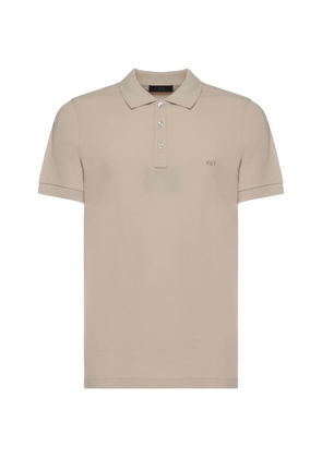 Fay logo-embroidered polo shirt - Neutrals