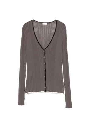 Roberto Collina V-neck ribbed cardigan - Grey