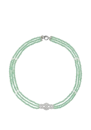 Shanghai Tang Fortune Infinite Knot jade necklace - Silver