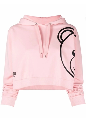 Moschino Teddy Bear cropped hoodie - Pink