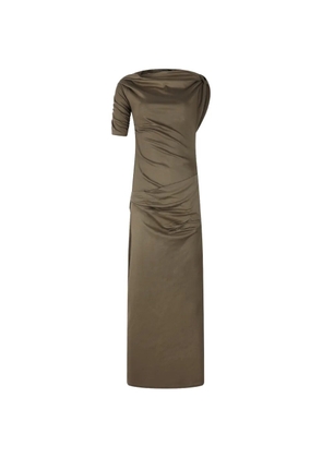 Jacquemus draped one-shoulder midi dress - Green