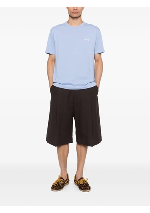 A.P.C. crew-neck logo-embossed T-shirt - Blue