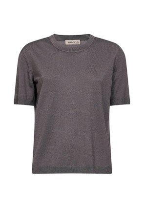 Blanca Vita ribbed crew-neck short-sleeve T-shirt - Brown