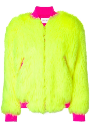 Alberta Ferretti faux-fur bomber jacket - Yellow