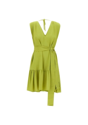 kaos V-neck tie dress - Green