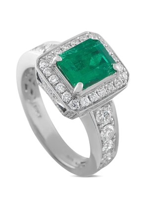 LB Exclusive diamond and emerald ring - Silver