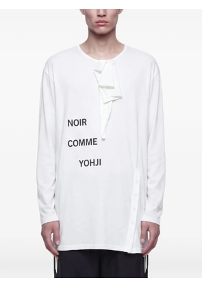 Yohji Yamamoto button long-sleeve T-shirt - White