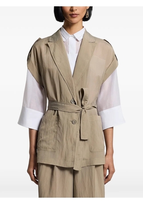 Peserico belted gilet - Green