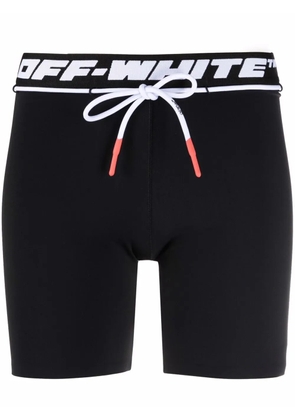 Off-White logo-waistband running shorts - Black