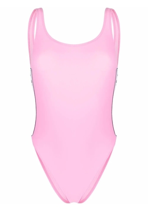 Chiara Ferragni logo-tape open-back swimsuit - Pink