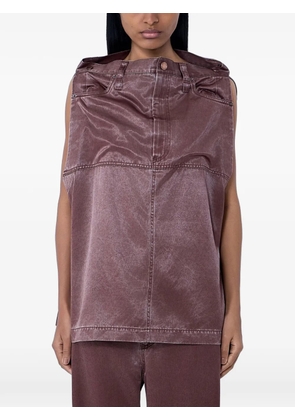 Issey Miyake structured sleeveless top - Brown