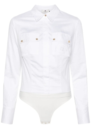 Elisabetta Franchi embroidered-logo body - White