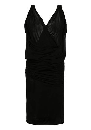 Saint Laurent plunge ruched midi dress - Black