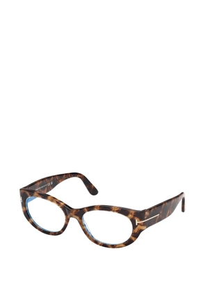 TOM FORD Eyewear tortoise round glasses - Brown
