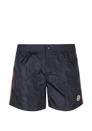 Moncler striped-detail swim shorts - Blue
