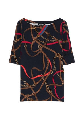 Lauren Ralph Lauren chain-print T-shirt - Blue