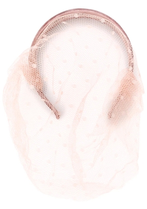RED(V) veil detailed velvet headband - Pink