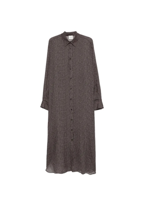 Alysi pattern ramie midi ress - Black