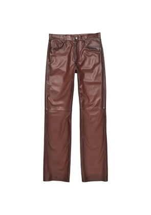 Acne Studios faded-effect leather trousers - Brown