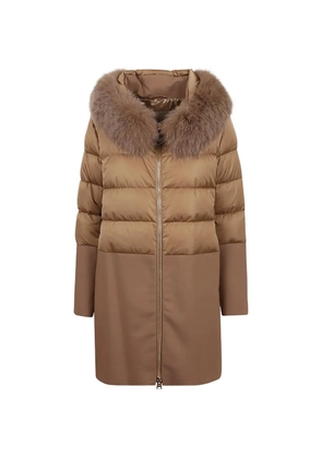 Herno fur-trim puffer jacket - Neutrals