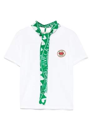 alessandro enriquez scarf-detail T-shirt - White