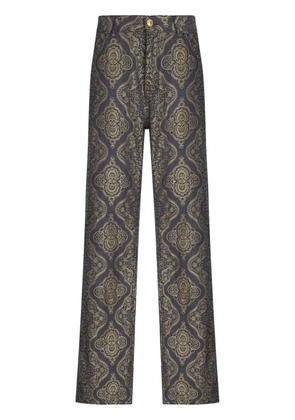 ETRO paisley-jacquard straight-leg jeans - Black
