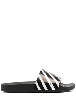 Off-White Spray striped slides - Black
