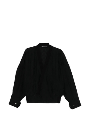 Giorgio Armani geometric texture bomber jacket - Black