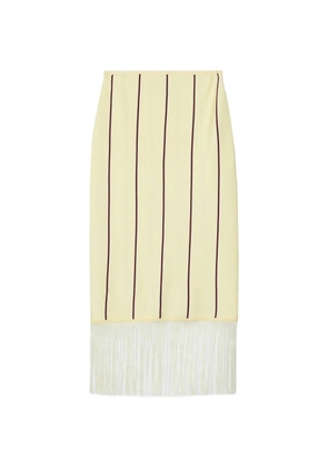 3.1 Phillip Lim striped fringe midi skirt - Yellow