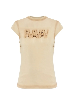 AVAVAV logo cut-out T-shirt - Neutrals