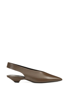 Sergio Rossi Beak leather pumps - Brown