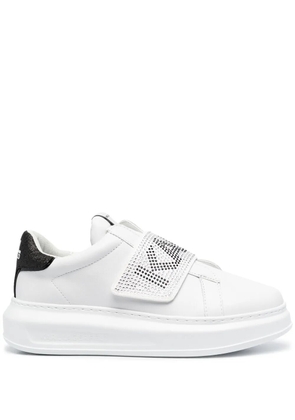 Karl Lagerfeld embellished logo strap sneakers - White