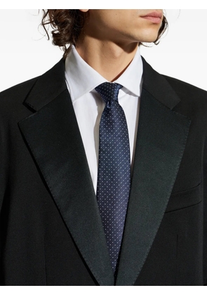 Brioni dotted silk tie - Blue