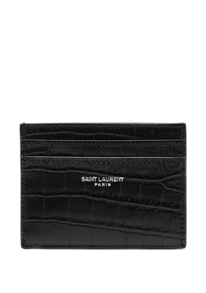 Saint Laurent crocodile-embossed leather cardholder - Black