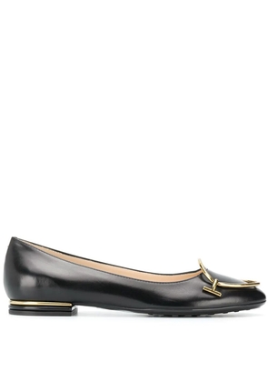 Tod's metal detailed ballerinas - Black