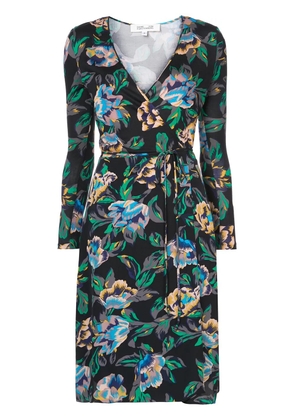 DVF Diane von Furstenberg floral wrap dress - Black