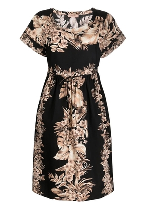 TWINSET floral-print scoop neck dress - Black