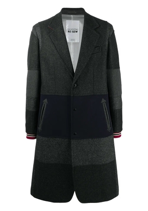 Valentino Garavani horizontal-stripe single-breasted coat - Grey