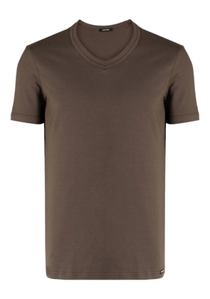TOM FORD V-neck short-sleeve T-shirt - Brown