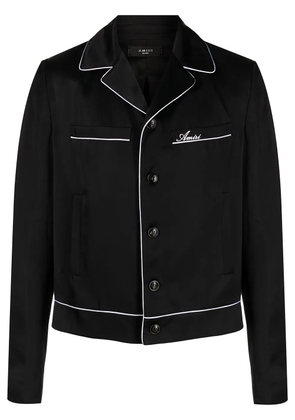 AMIRI logo-print pyjama-shirt jacket - Black