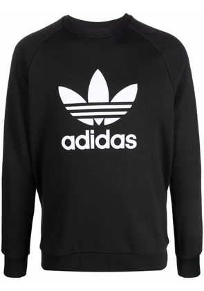 adidas Trefoil-print crew neck sweatshirt - Black