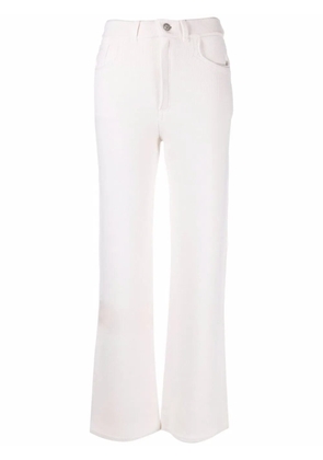 Barrie stitch detail flared trousers - White