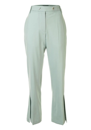 Eudon Choi split-hem flared trousers - Green