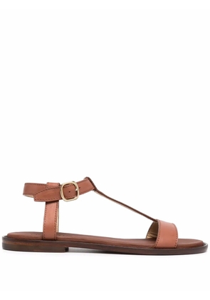 Doucal's T-bar leather sandals - Brown