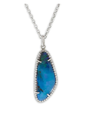 Irene Neuwirth 18k white gold Boulder opal and diiamond necklace - Silver