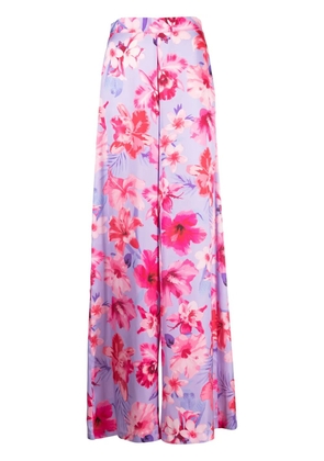 PINKO floral-print high-waisted palazzo pants - Purple