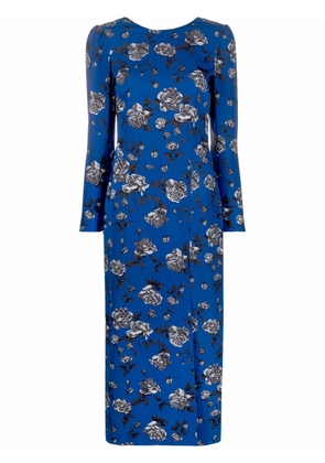 RED Valentino floral-print midi dress - Blue