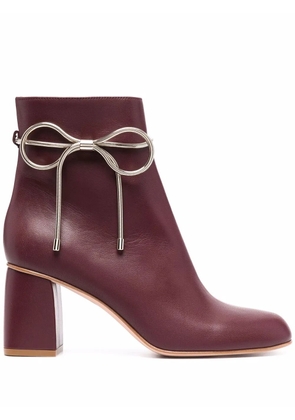 RED(V) bow-detail leather ankle boots