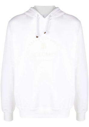 Brunello Cucinelli logo-embroidered hoodie - White